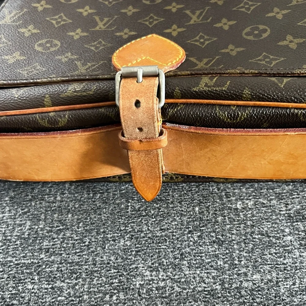 Vintage Louis Vuitton LV Monogram Cartouchière GM Tan and Brown Messenger Bag